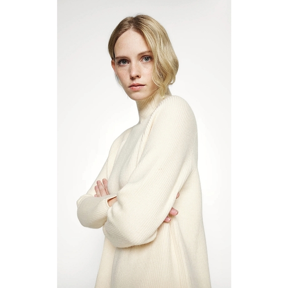 Max Mara Leisure Ribbed Knit Turtleneck Jumper Sweater Dress - Picture 5 of 11